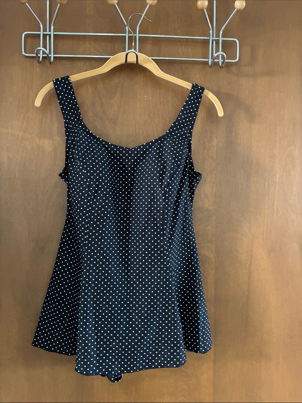 Shore Shapes swimwear Black Polka Dot Scoop Neck Women's bathing suit one piece